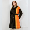 Trendy Clothing Ladies Collision Color Long Coat